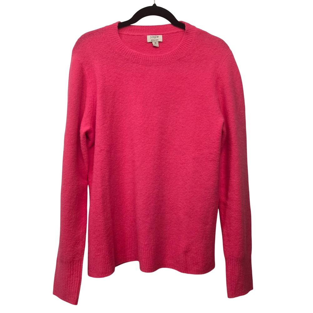 J.Crew Extra Soft Pink Sweater Womens M Crewneck Wool Pullover Preppy Coquette